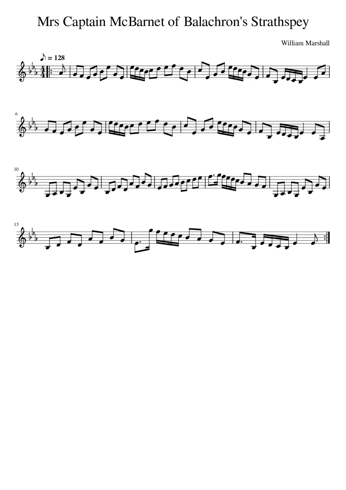 Mrs Captain McBarnet of Balachron's Strathspey - Page 1