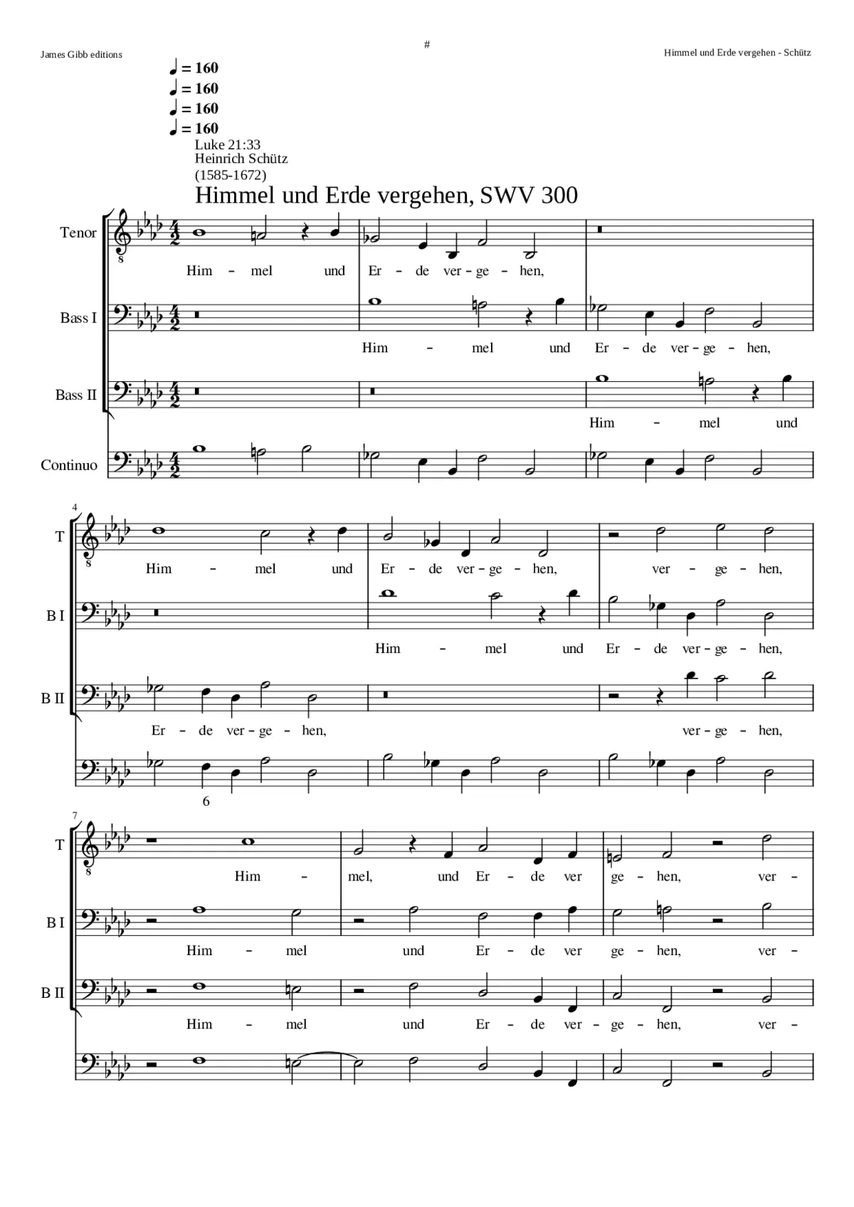 Himmel und Erde vergehen SWV 300 - Page 1