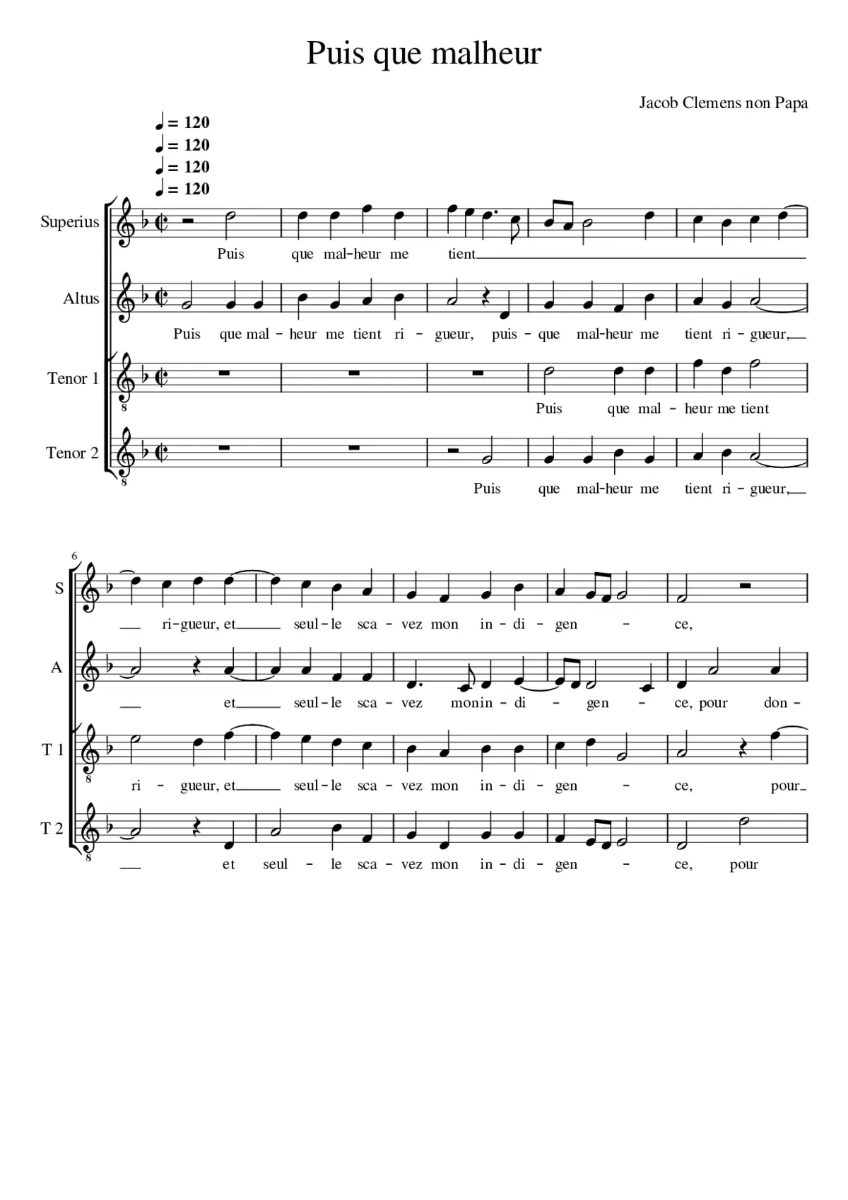 Puis que malheur - Page 1