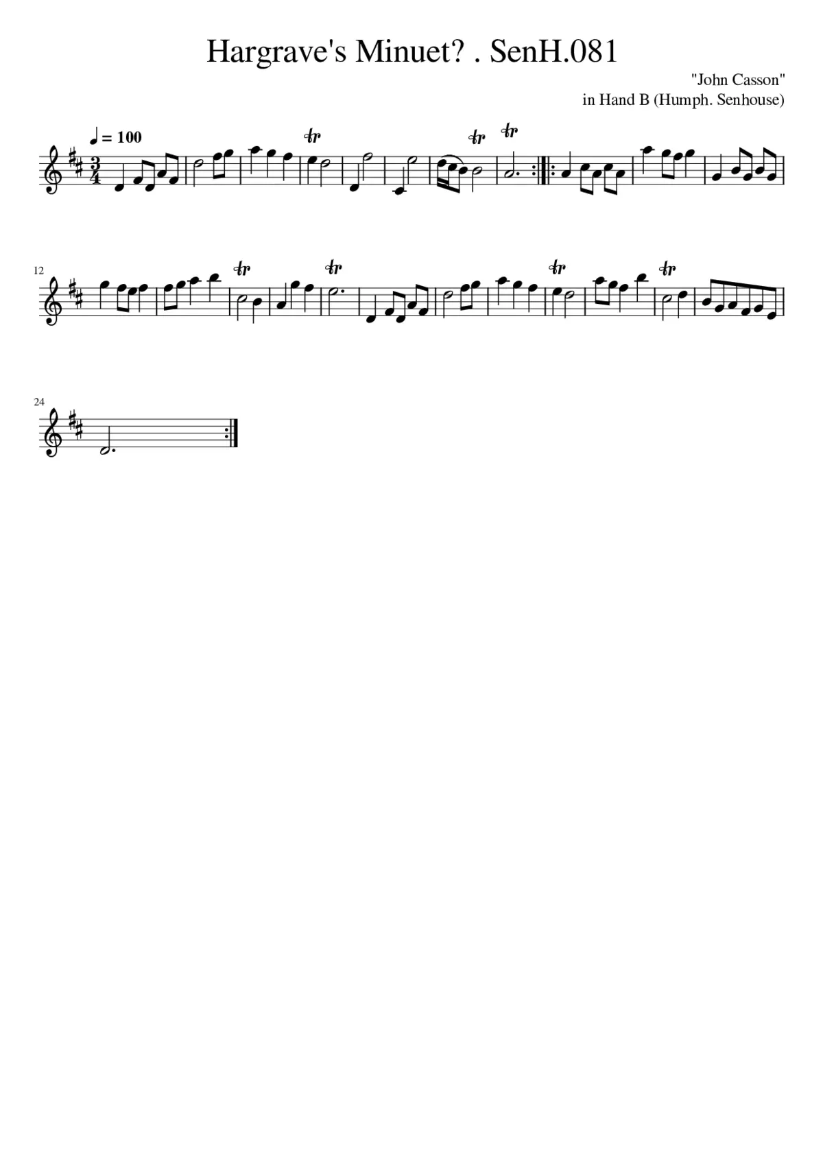 Hargrave's Minuet? . SenH.081 - Page 1