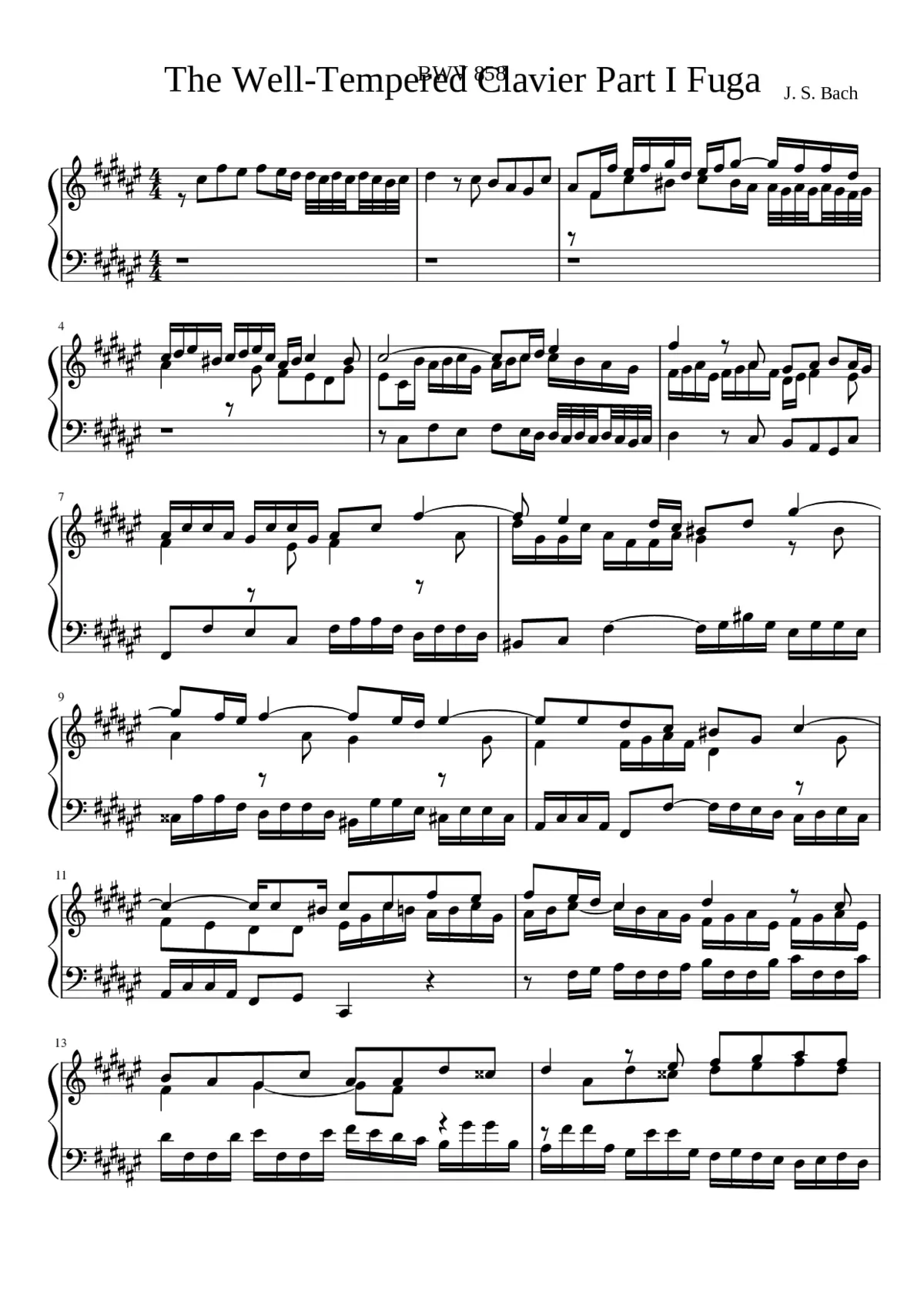 Prelude and Fugue in F-sharp major BWV 858 - Page 1