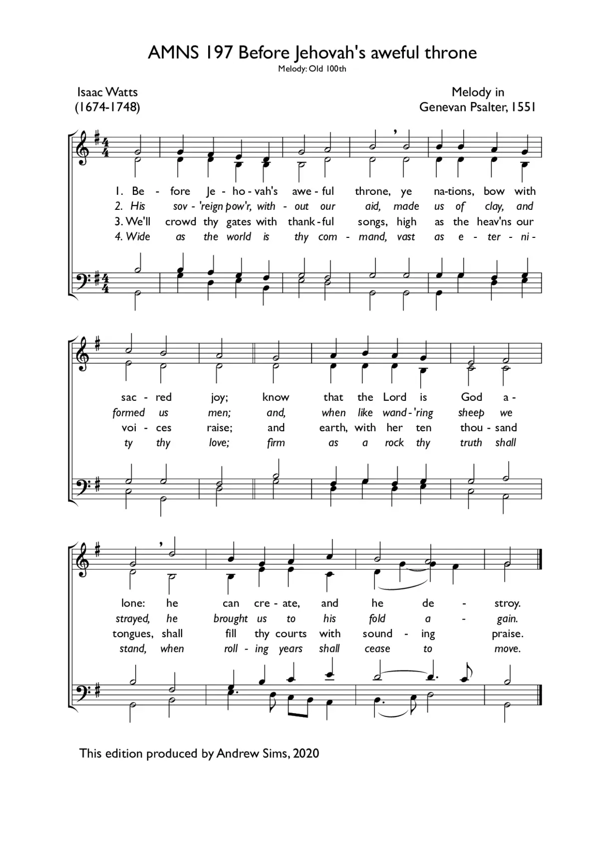 Before Jehovah's aweful throne - Page 1