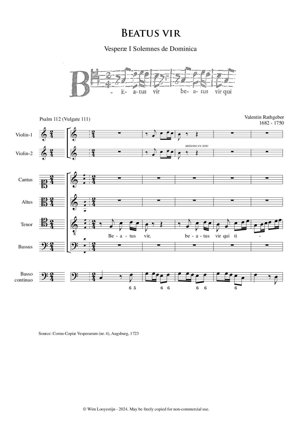 Beatus vir, Op. II, No. 4 - Page 1