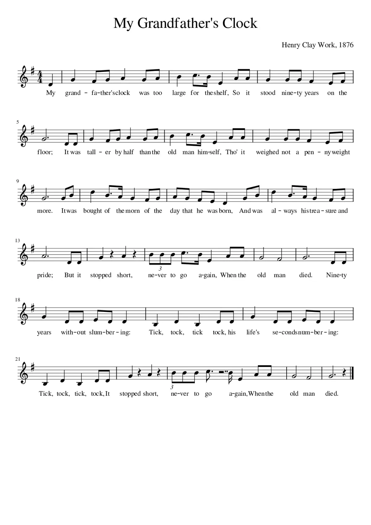 My Grandfather's Clock - Page 1