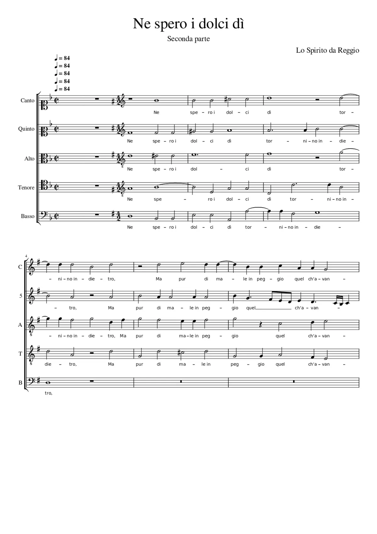 Ne spero i dolci dì - Page 1