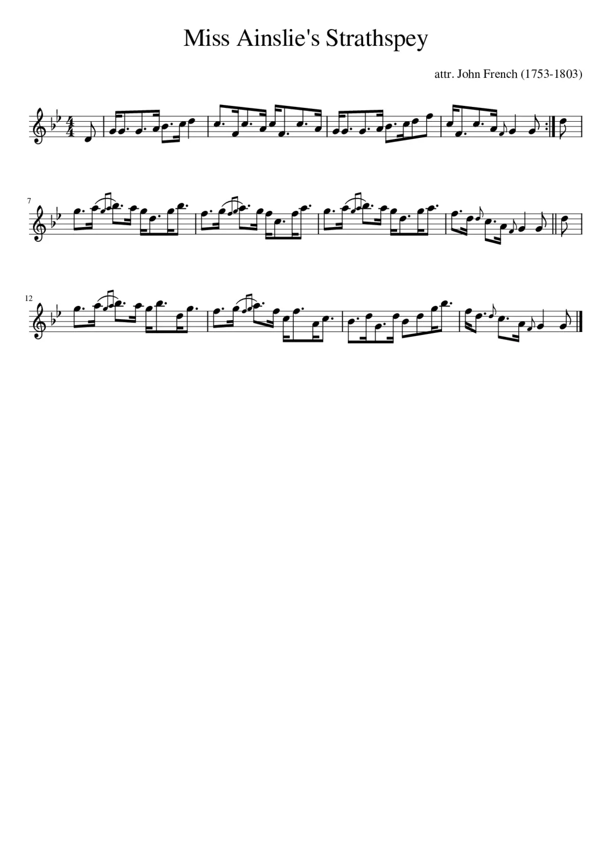 Miss Ainslie's Strathspey - Page 1