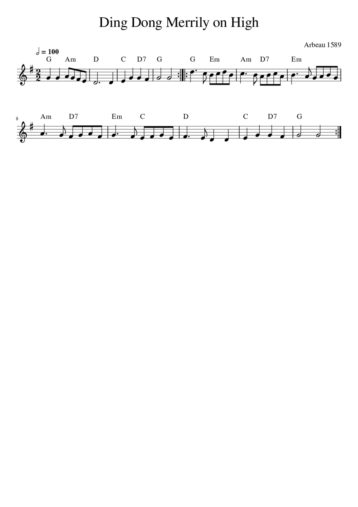 Ding Dong Merrily on High - Page 1