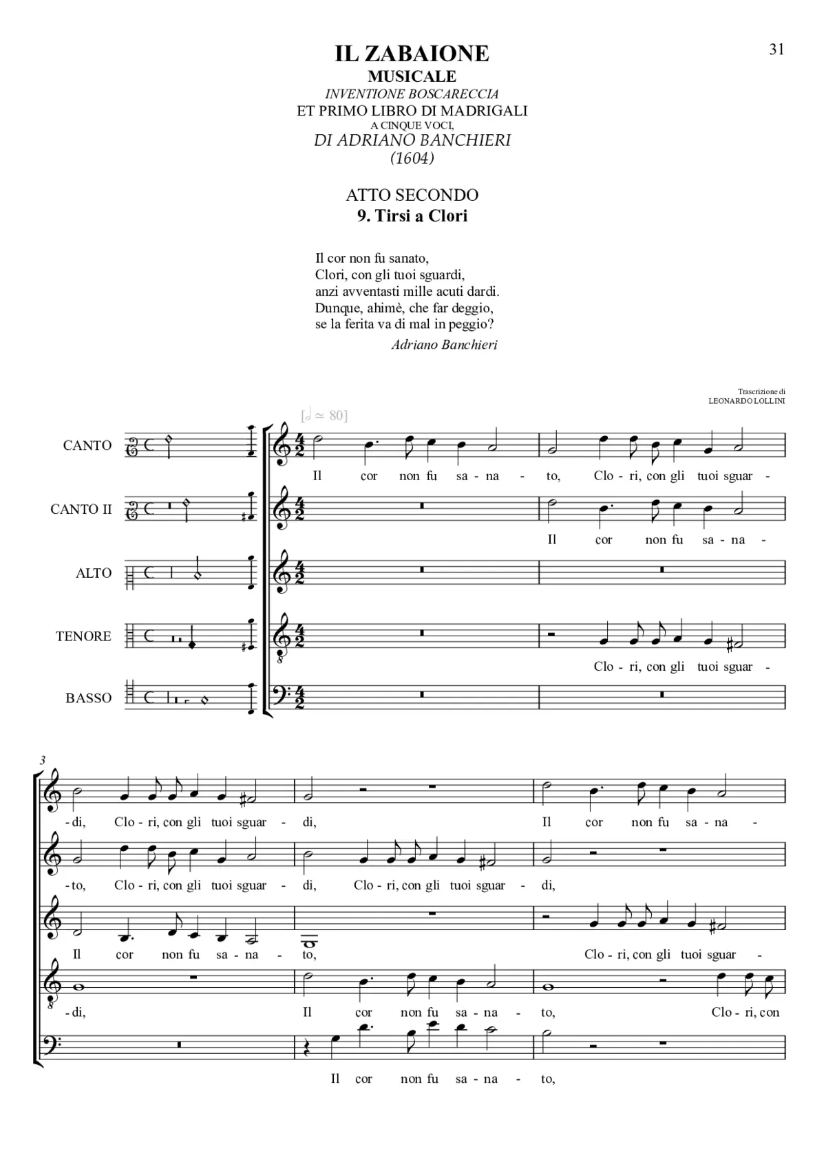 Il cor non fu sanato - Page 1
