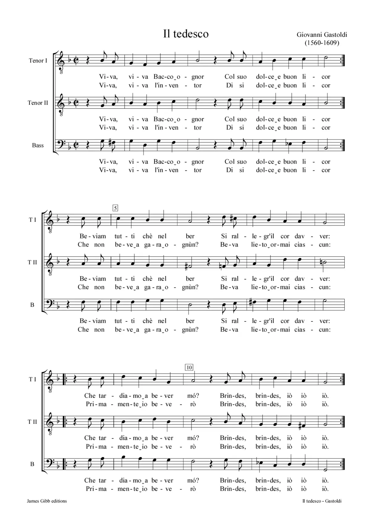 Il Tedesco (Viva, viva Bacco ognor) - Page 1
