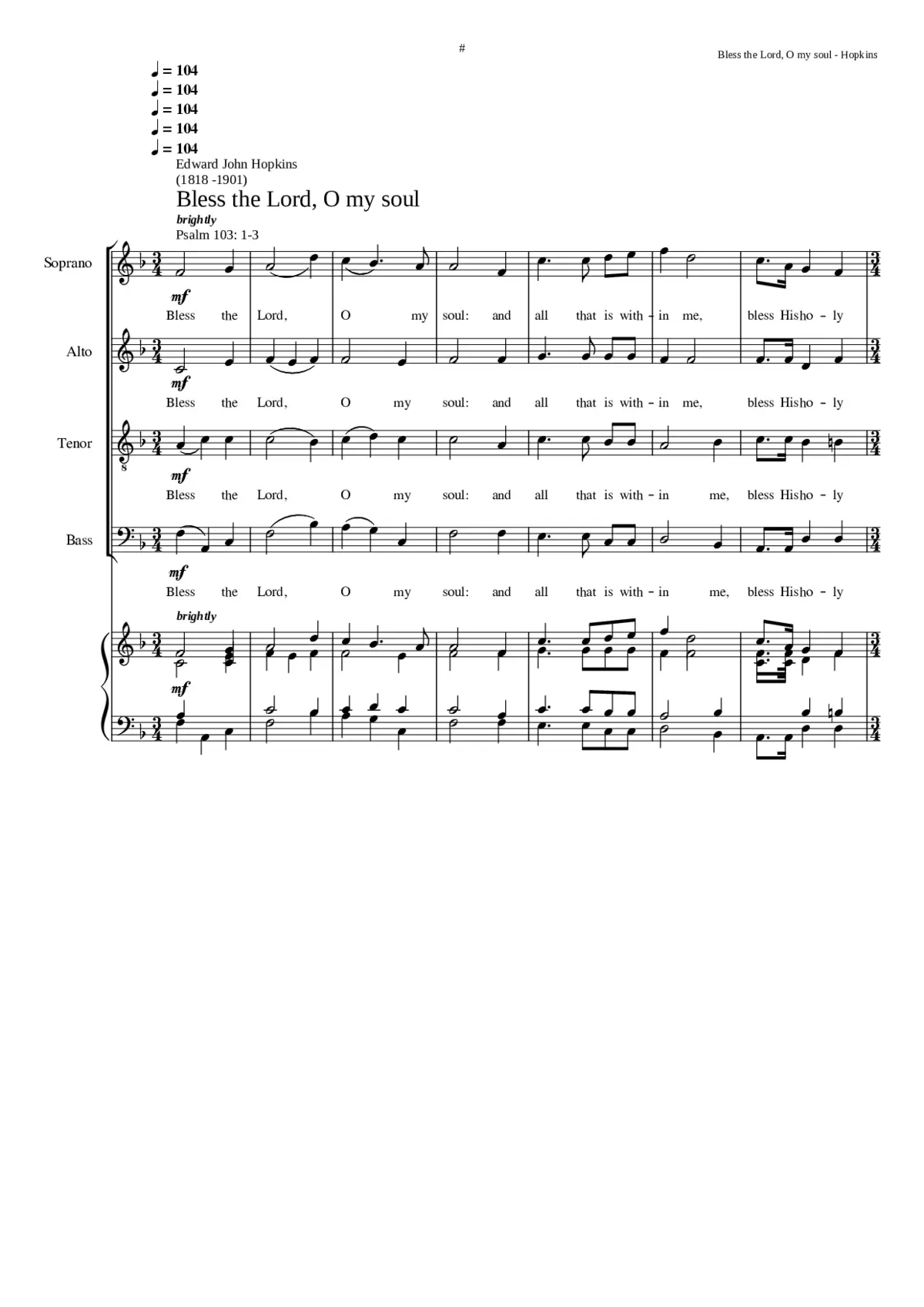 Bless the Lord O my soul - Page 1