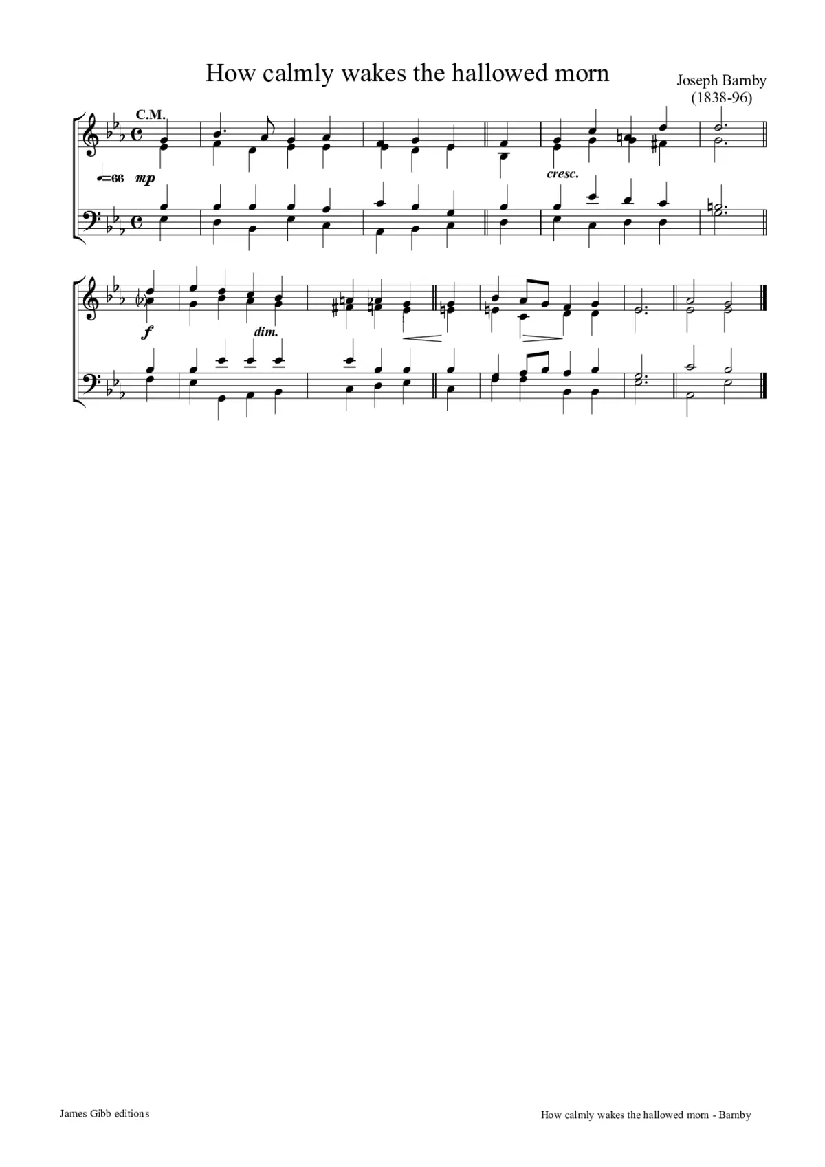How calmly wakes the hallowed morn - Page 1