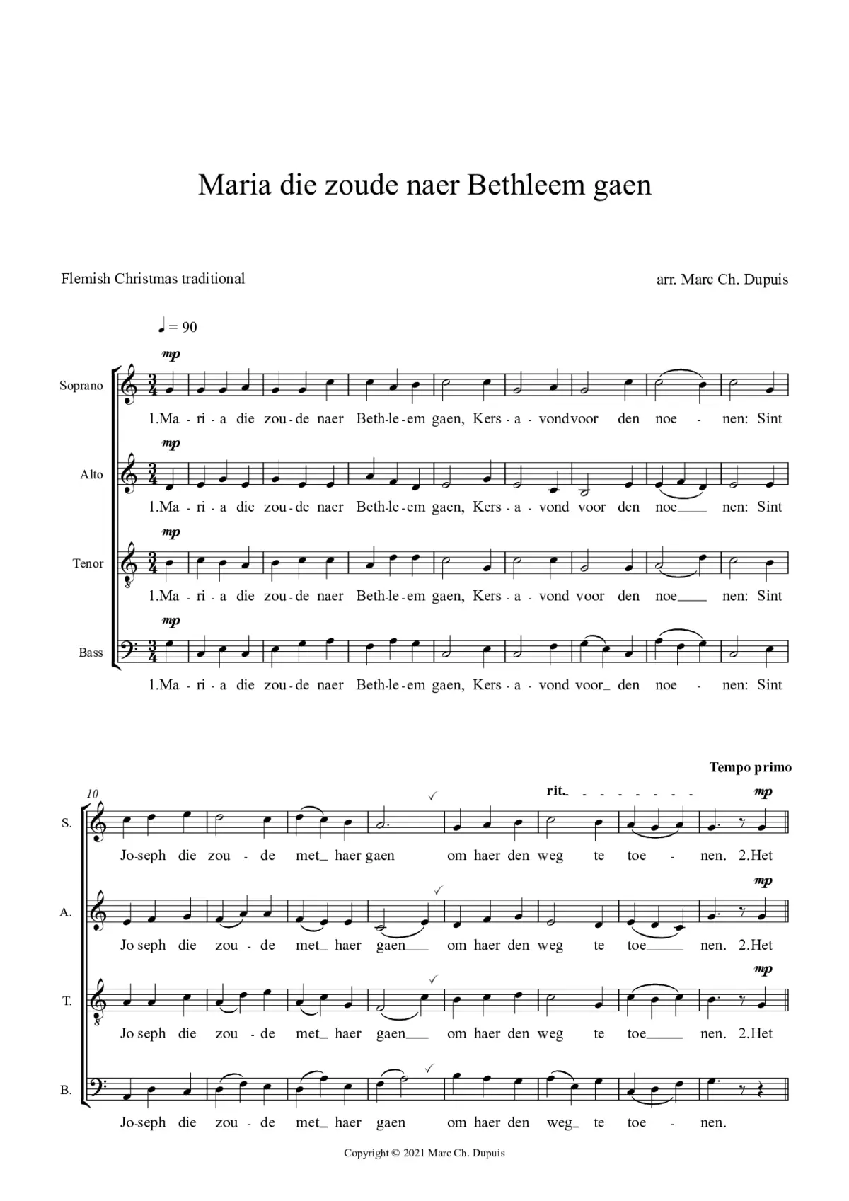 Maria die zoude naer Bethleem gaen - Page 1