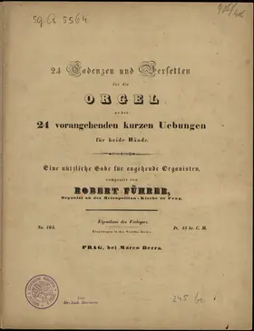 24 Cadenzen und Versetten für die Orgel