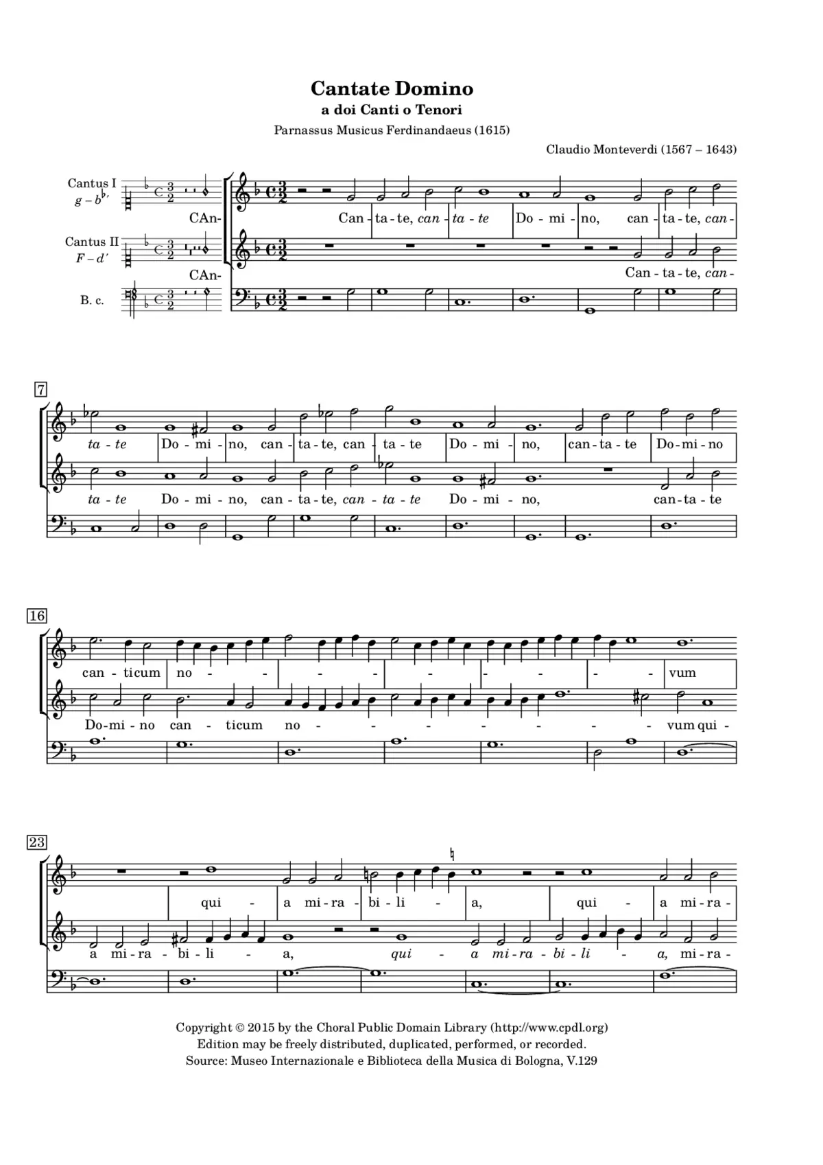 Cantate Domino a 2 - Page 1