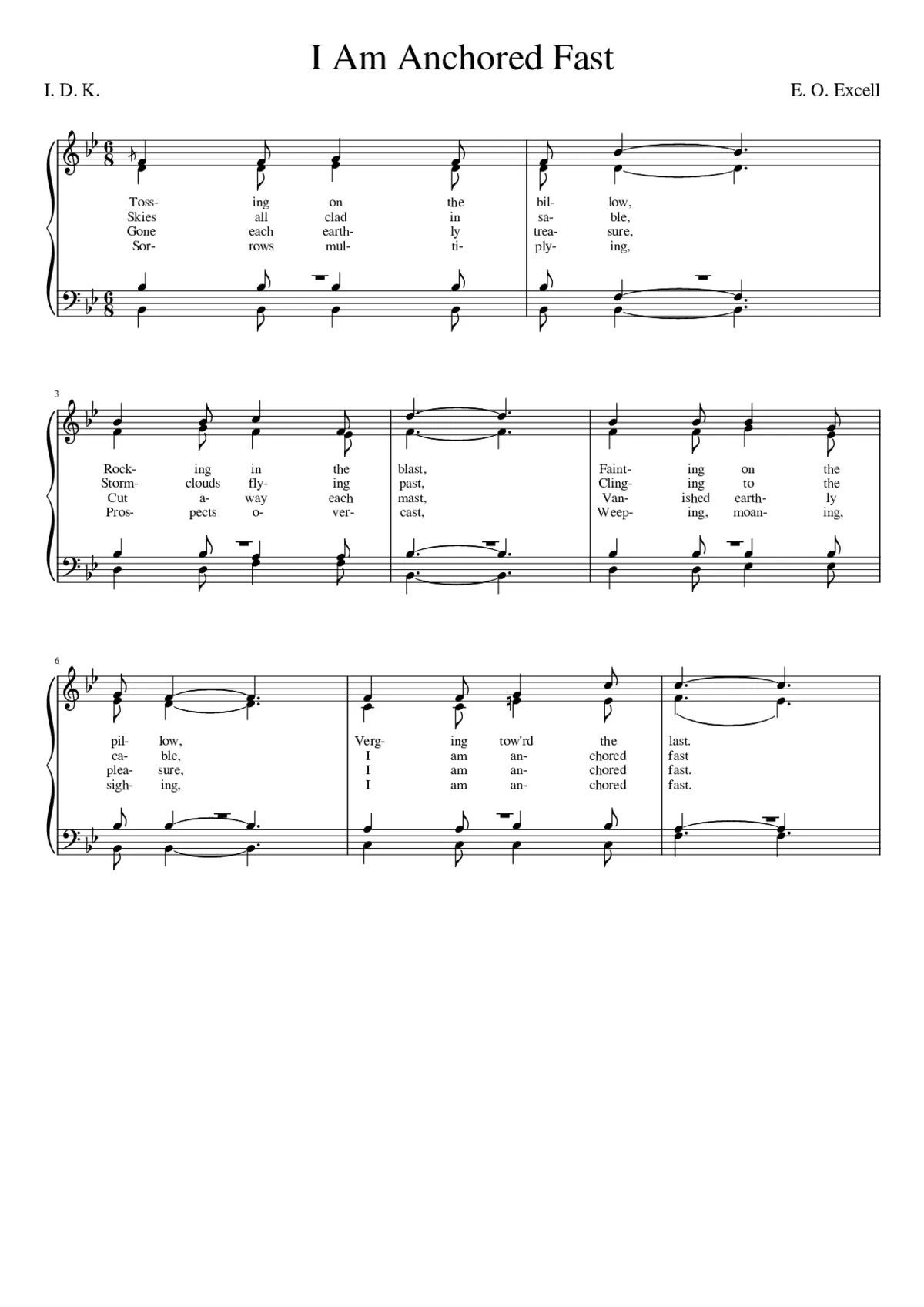 Tossing on the billow (Excell) - Page 1