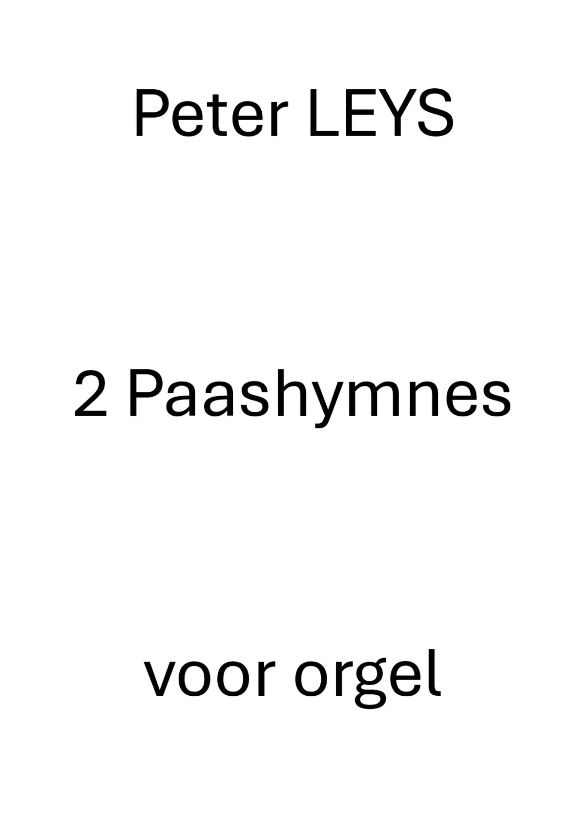 Twee Paashymnes voor orgel - Page 1