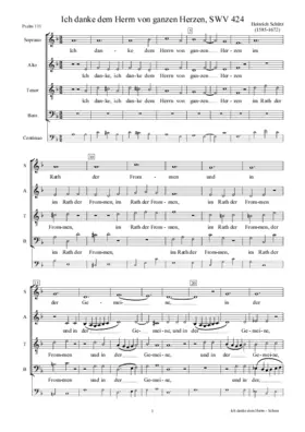 Ich danke dem Herrn von ganzem Herzen, SWV 424