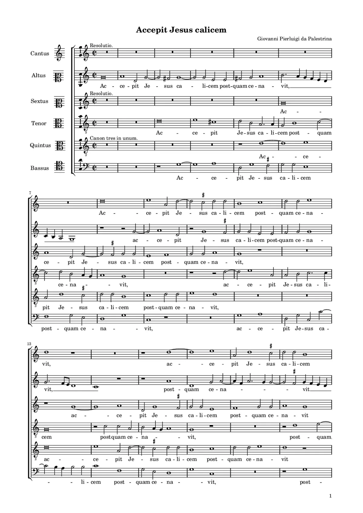 Accepit Iesus calicem a 6 - Page 1