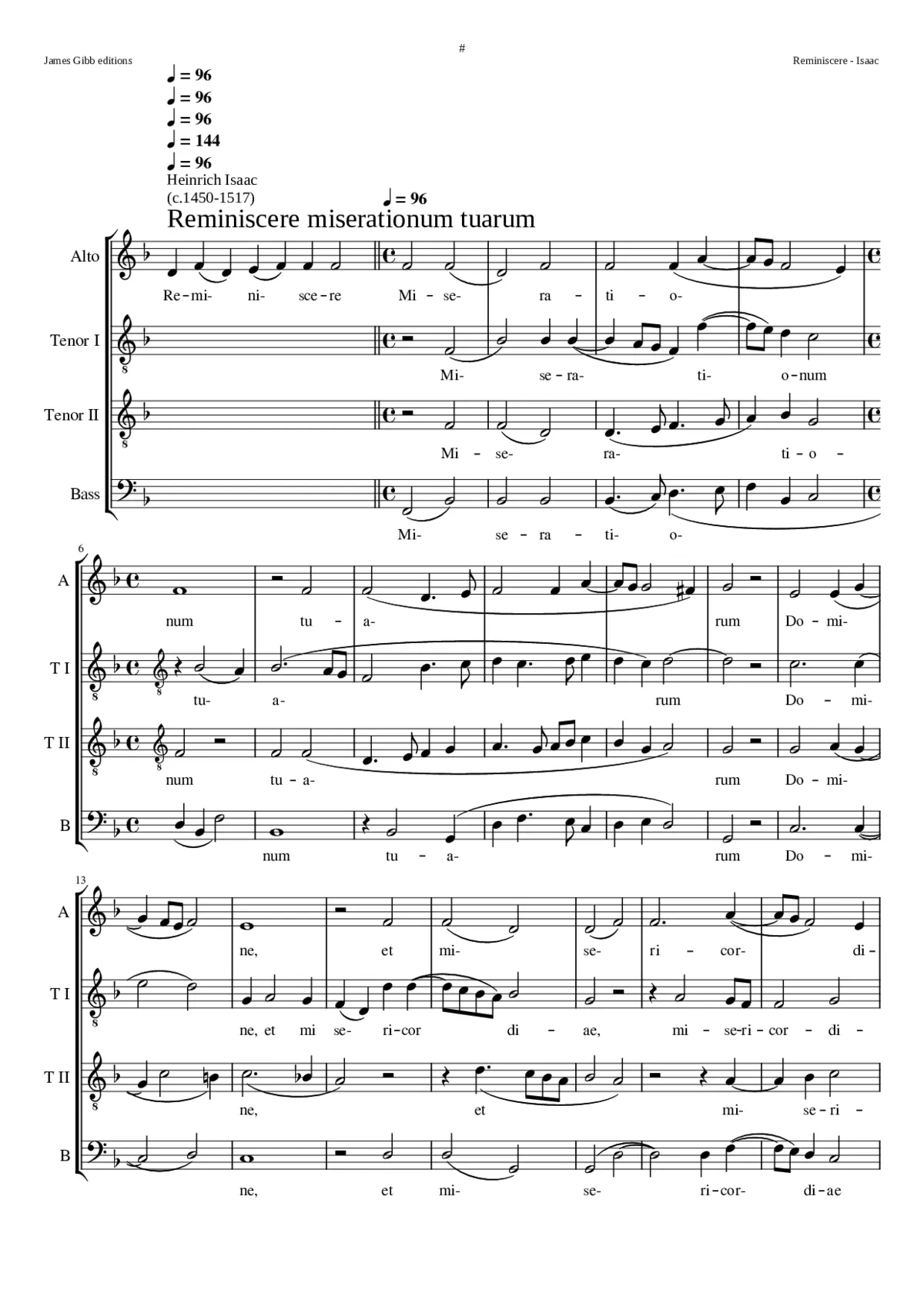 Reminiscere miserationum tuarum Domine - Page 1