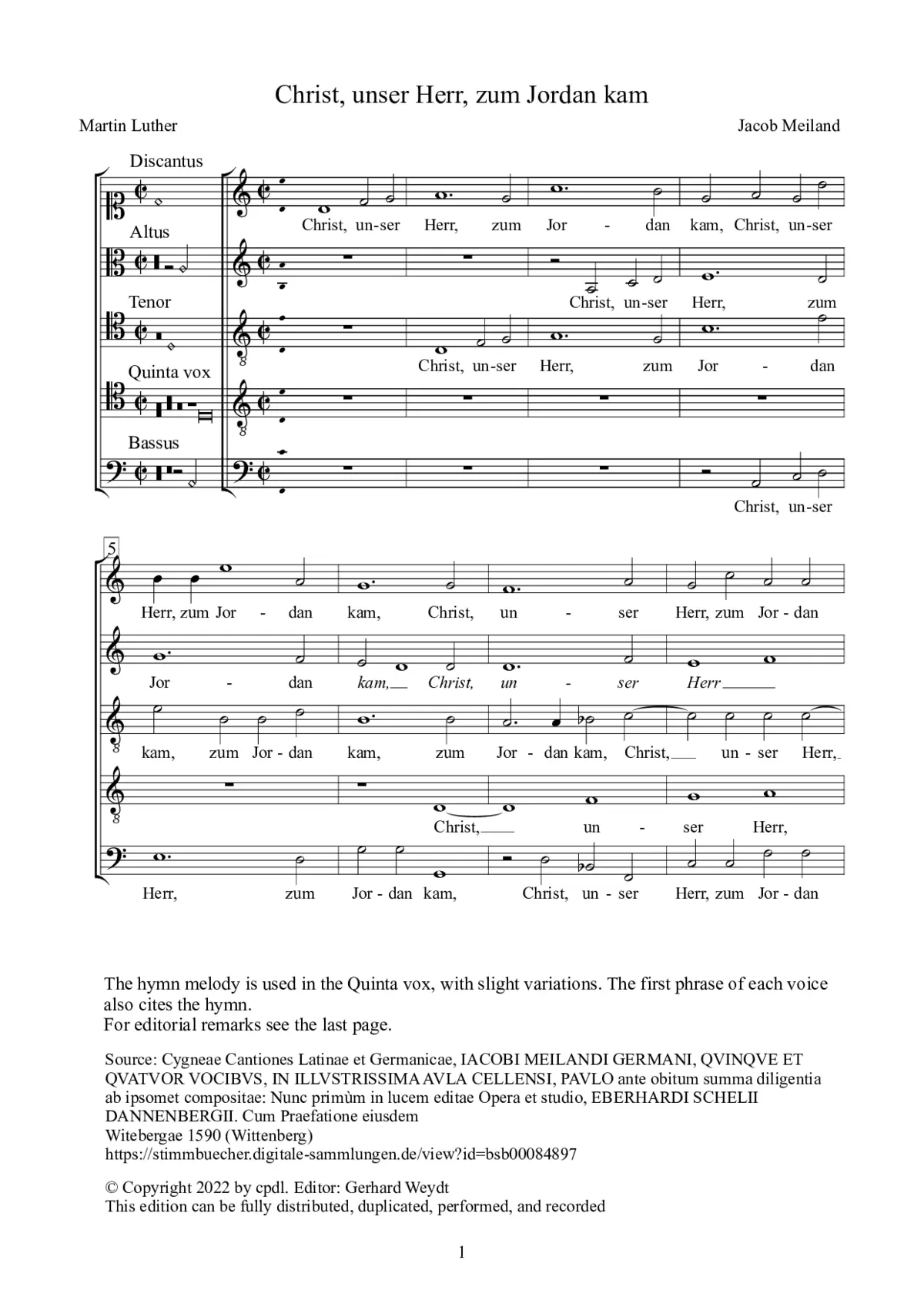 Christ unser Herr zum Jordan kam - Page 1