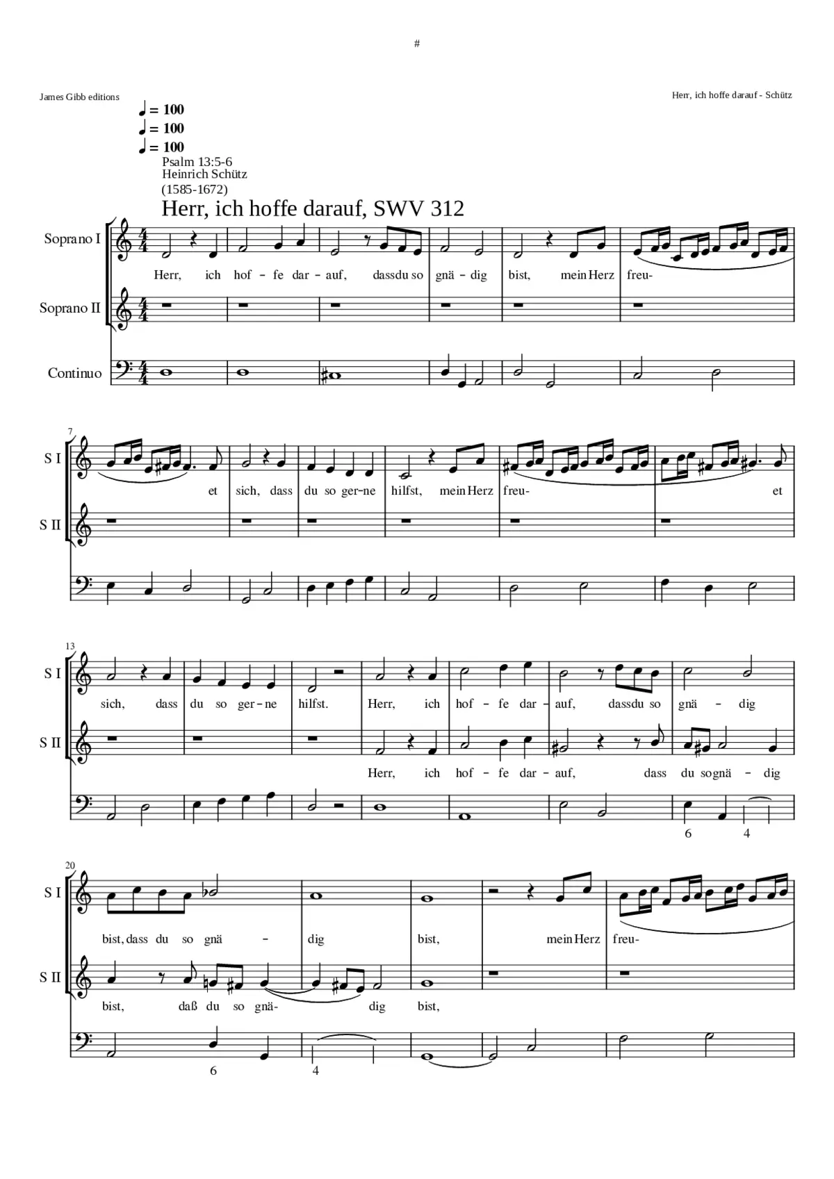 Herr ich hoffe darauf SWV 312 - Page 1