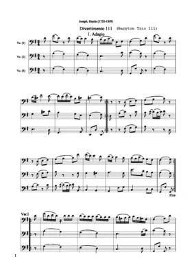 Baryton Trio in G major, Hob.XI:111