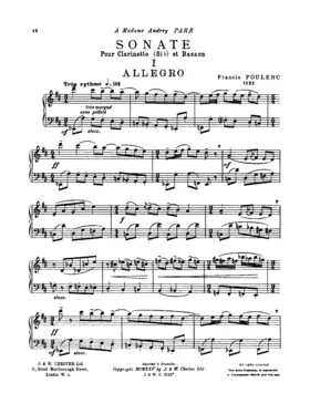 Sonate pour clarinette et basson