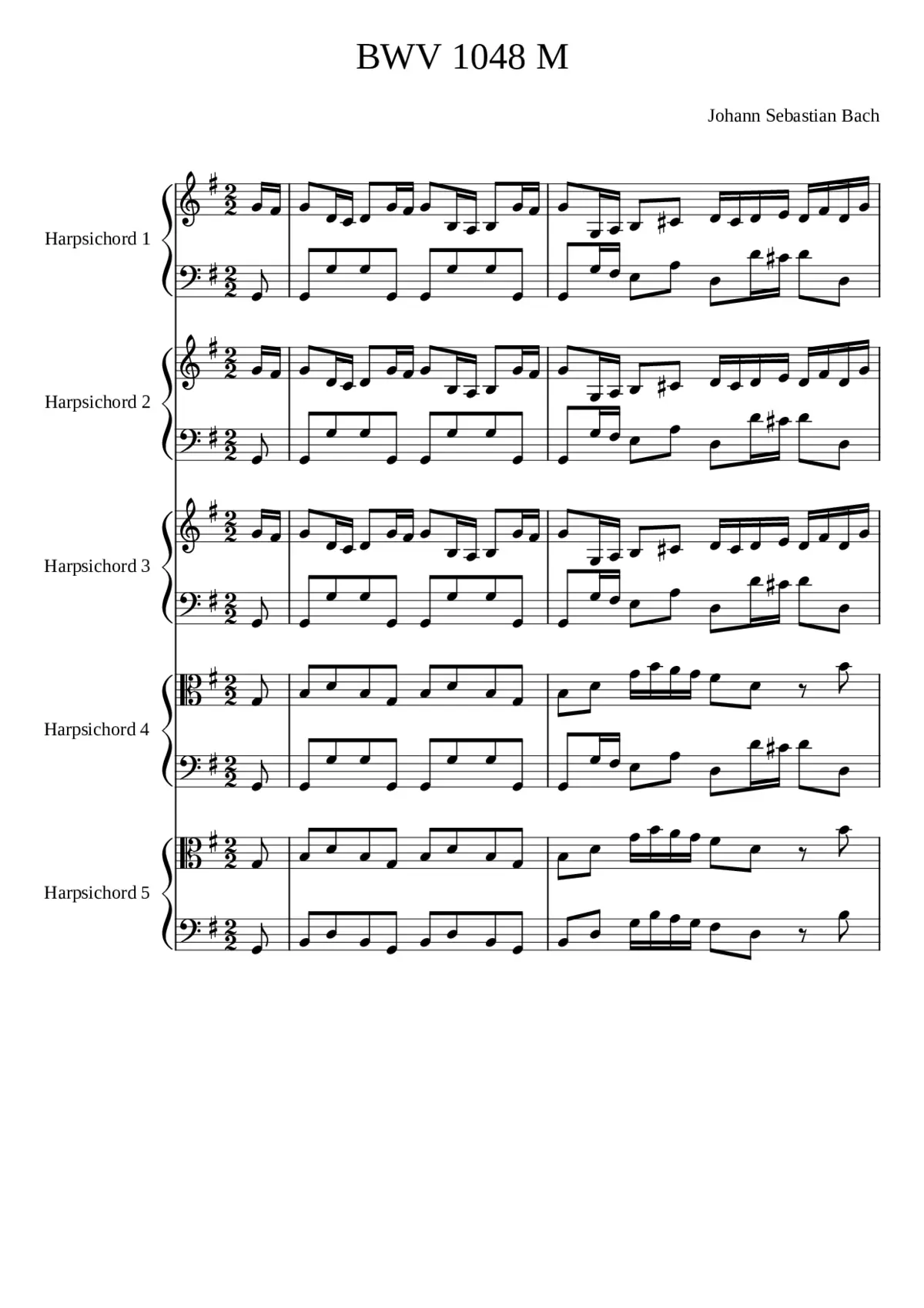 Brandenburg Concerto No.3 in G major BWV 1048 - Page 1