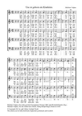 Uns ist geborn ein Kindelein