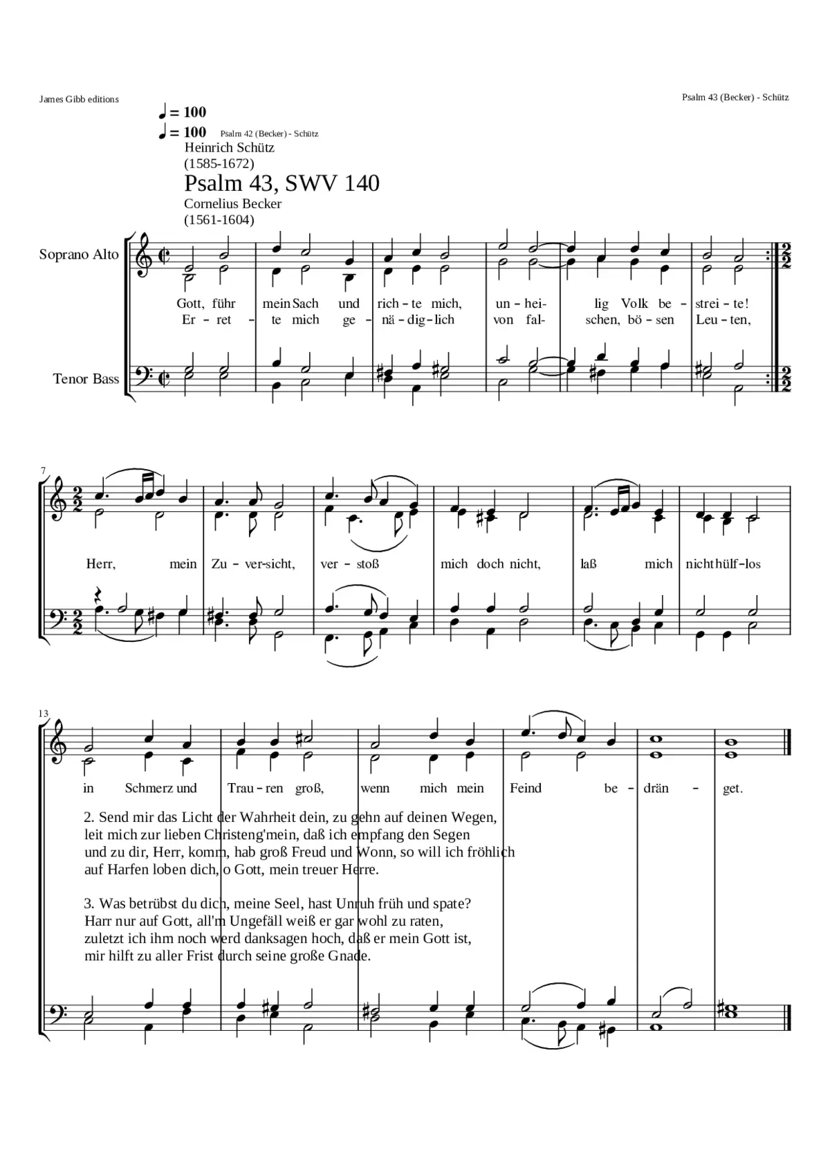 Gott führ mein Sach und richte mich SWV 140 - Page 1