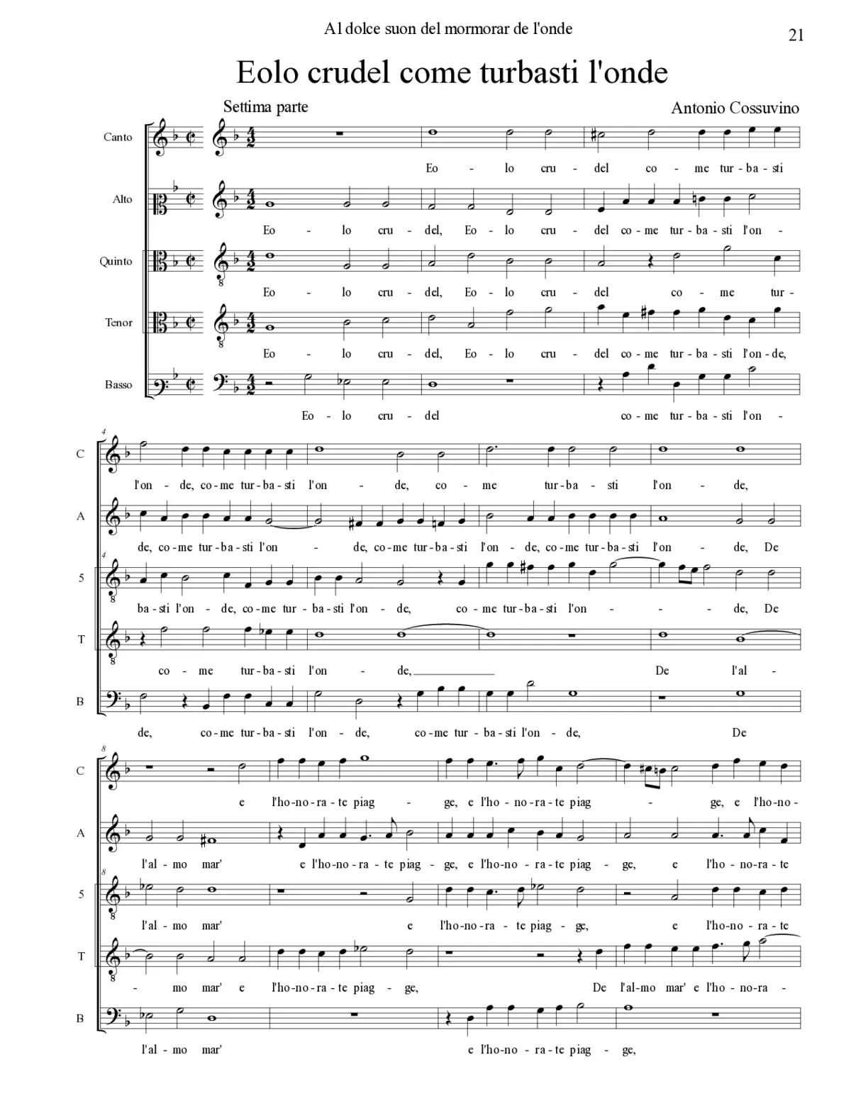 Eolo crudel come turbasti l'onde - Page 1