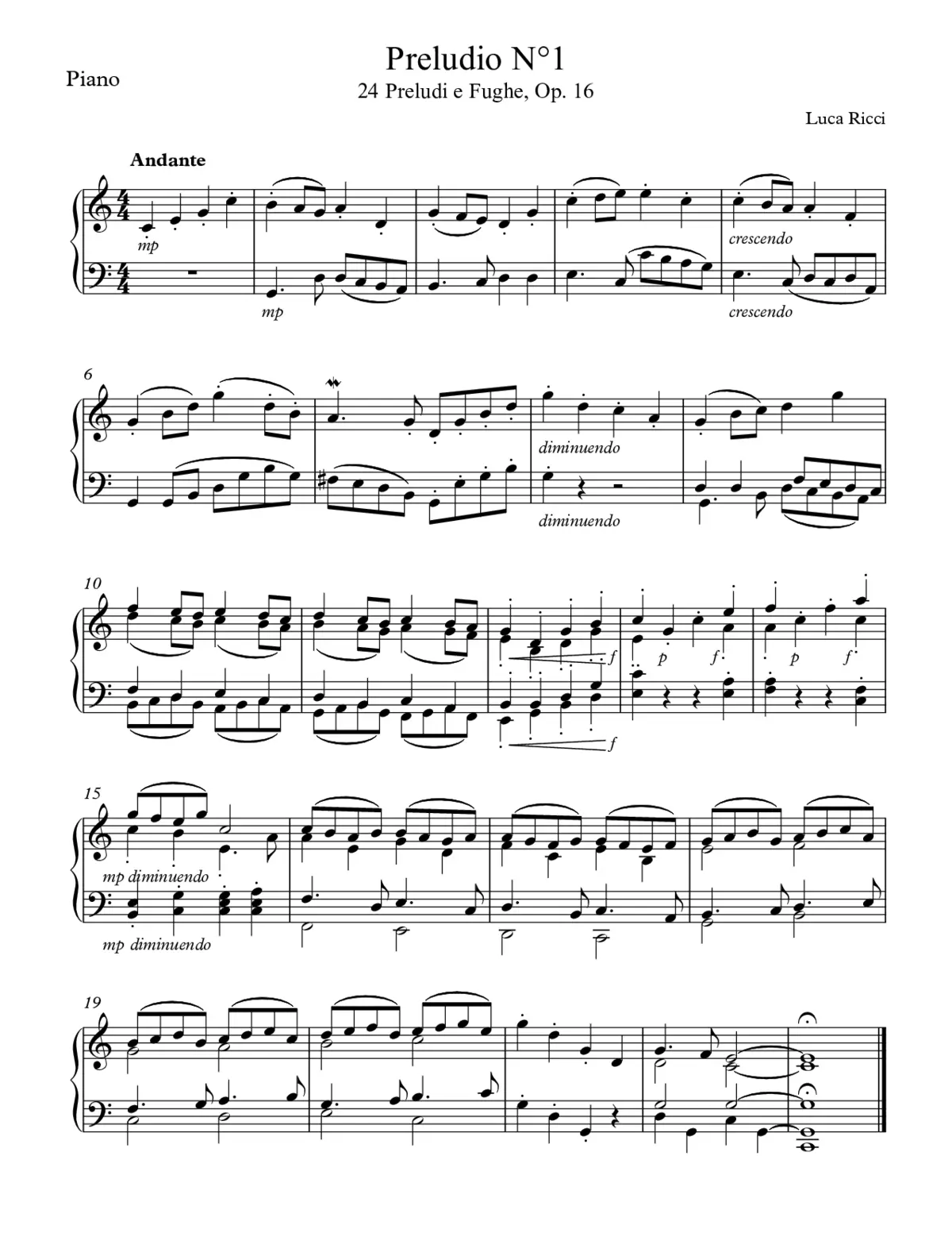 Ventiquattro Preludi e Fughe per Pianoforte - Page 1