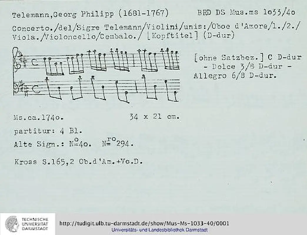 Concerto for 2 Oboes d'Amore and Cello - Page 1