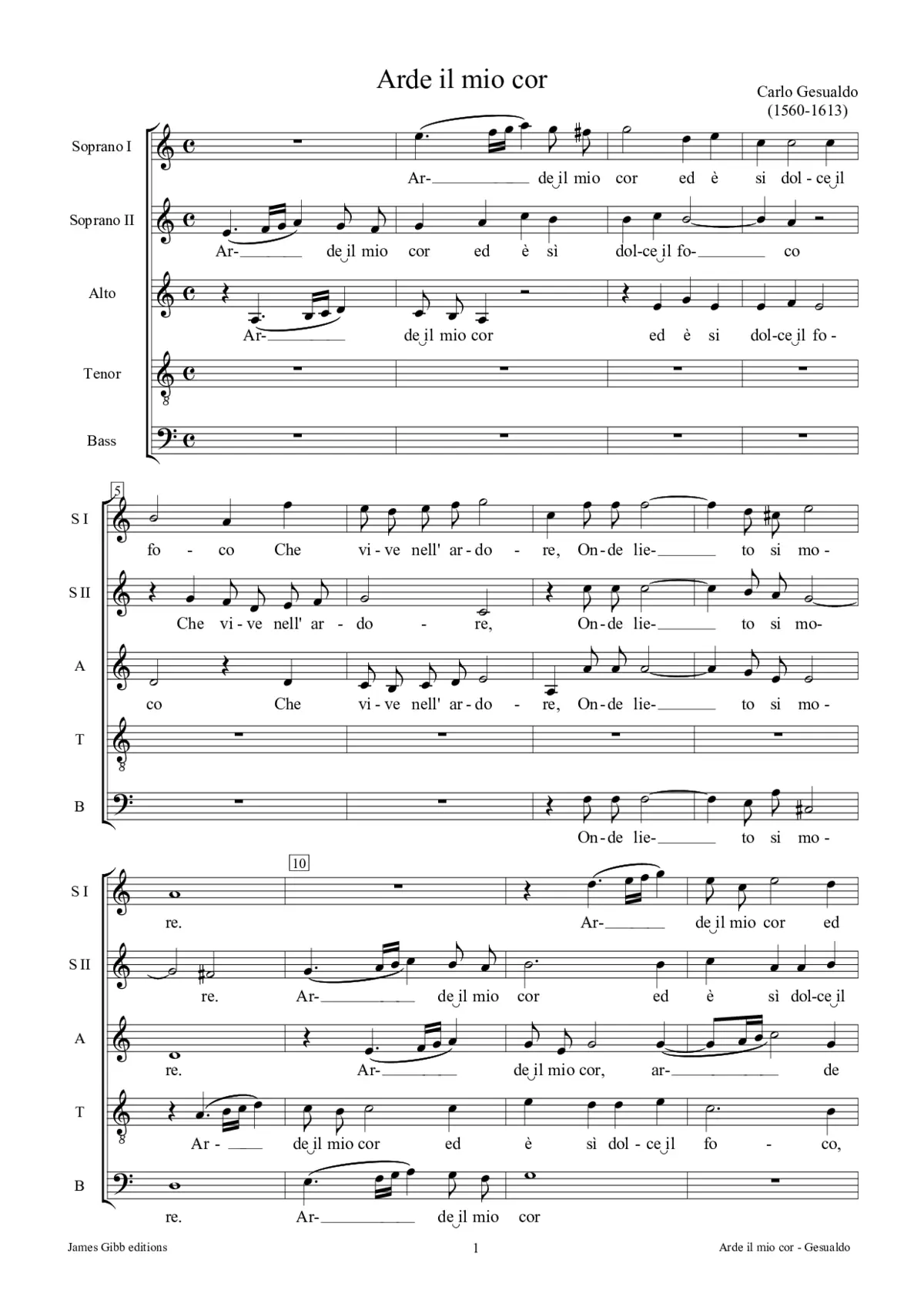 Arde il mio cor - Page 1