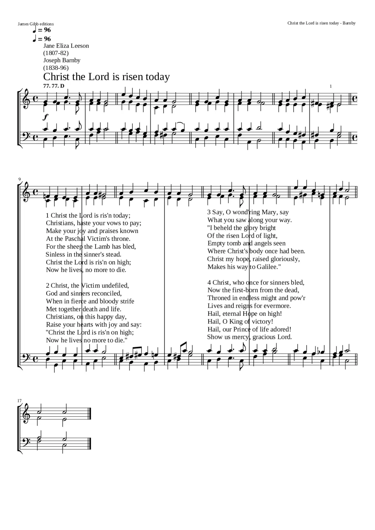 Christ the Lord is risen today - Page 1