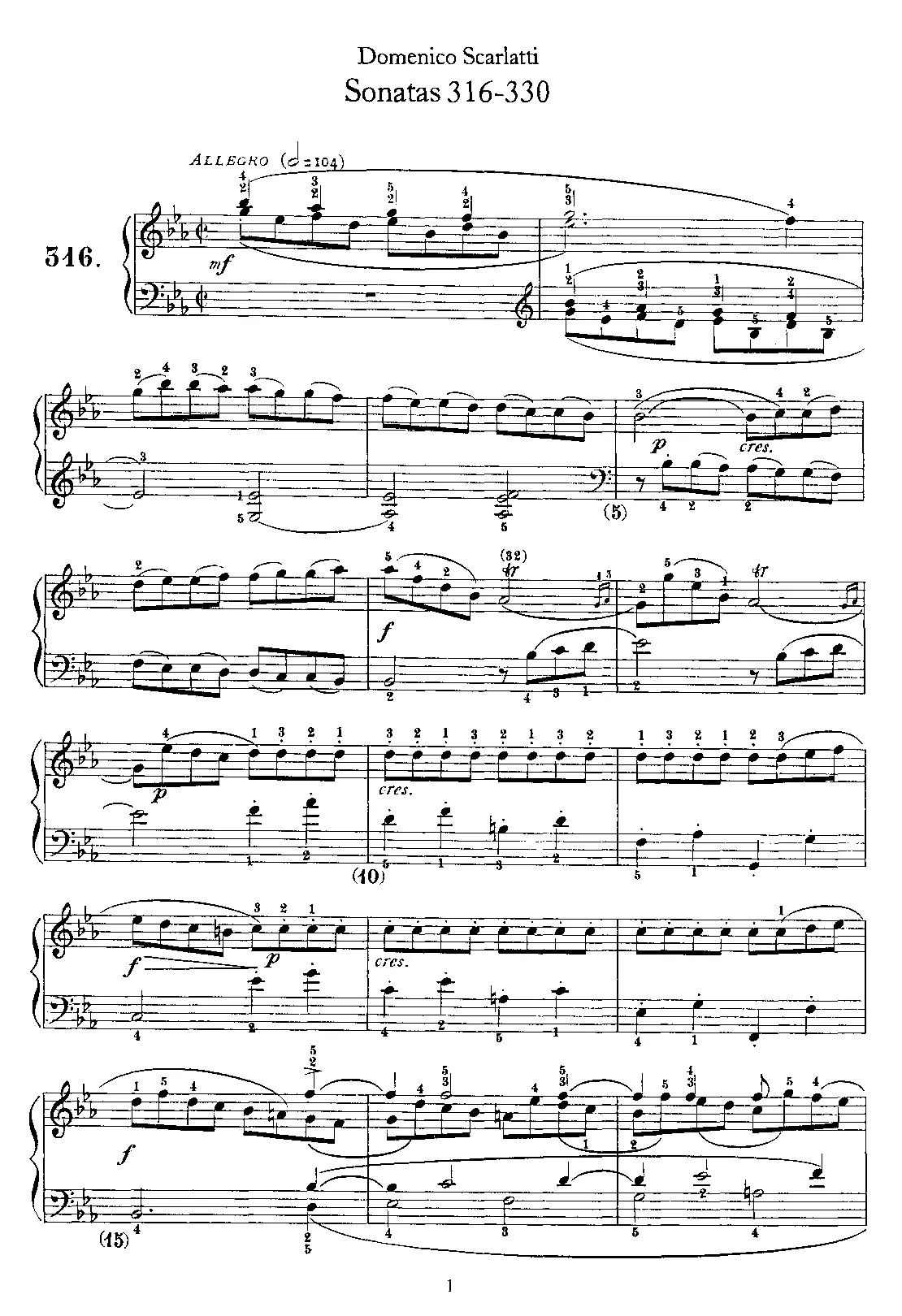 Keyboard Sonata in E-flat major - Page 1