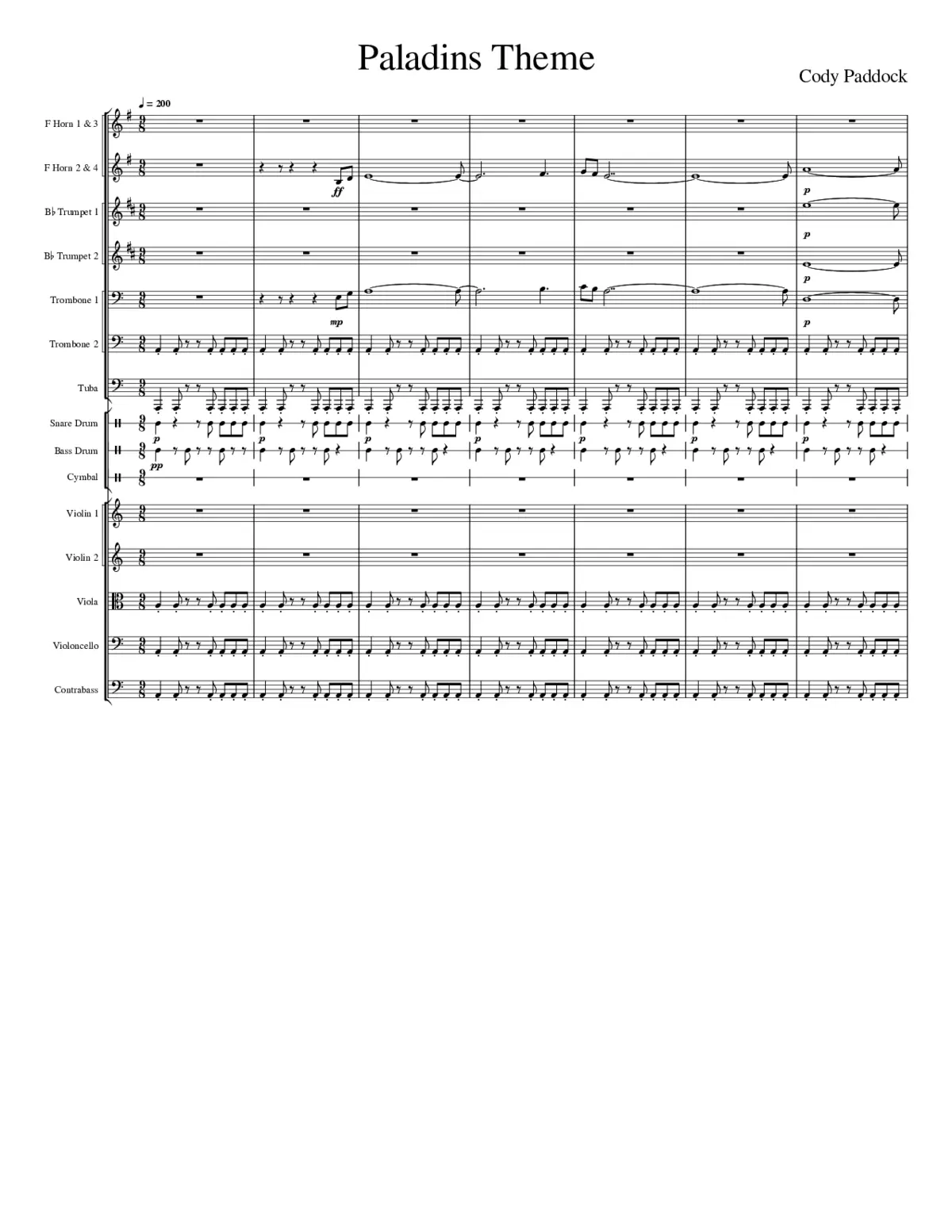 Paladins Main Theme - Page 1