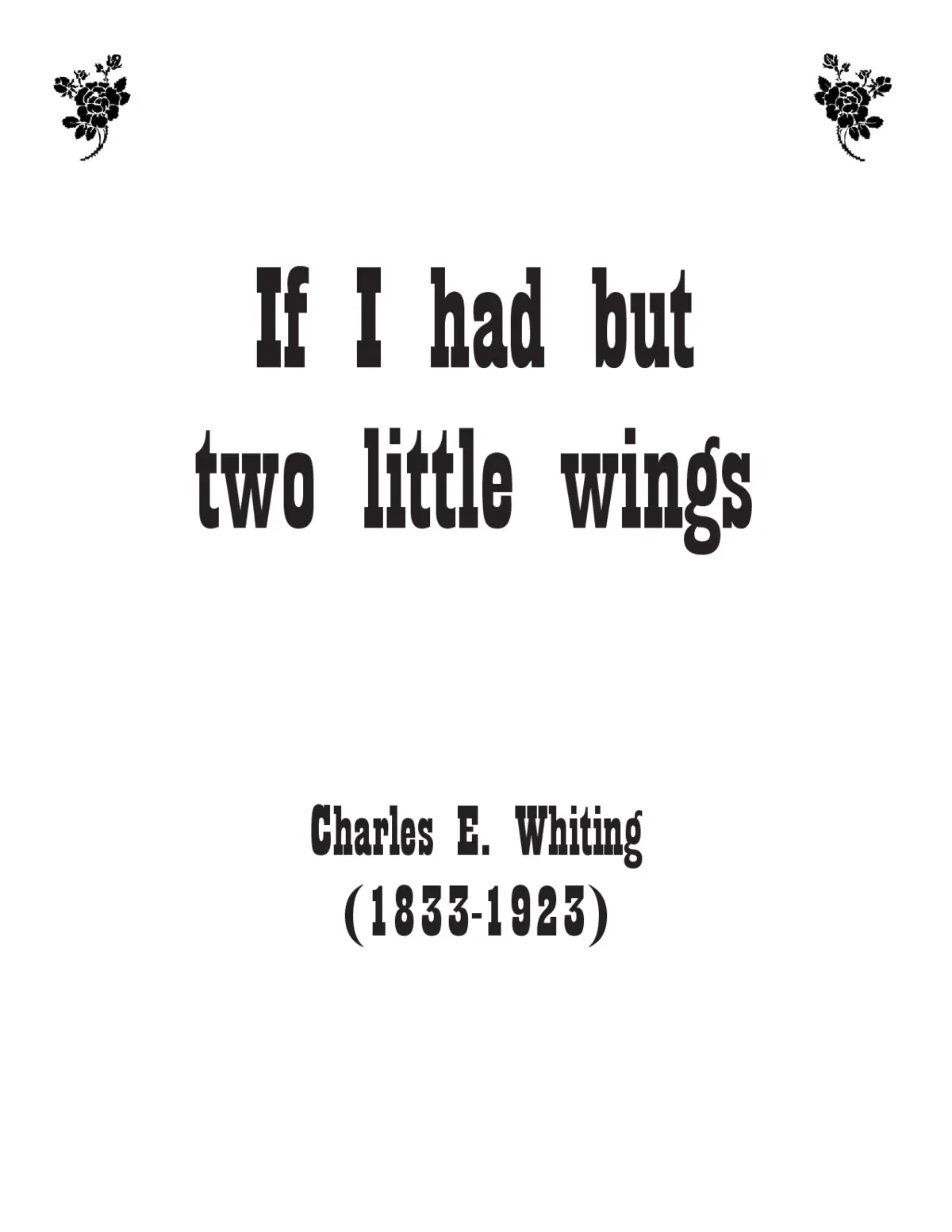 If I had but two little wings - Page 1