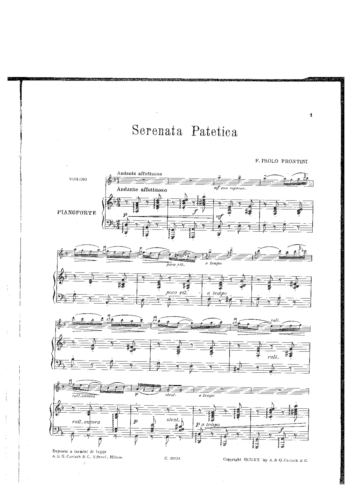 3 Morceaux per Violino e Pianoforte - Page 1