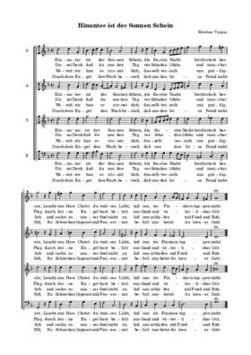 Hinunter ist der Sonnen Schein