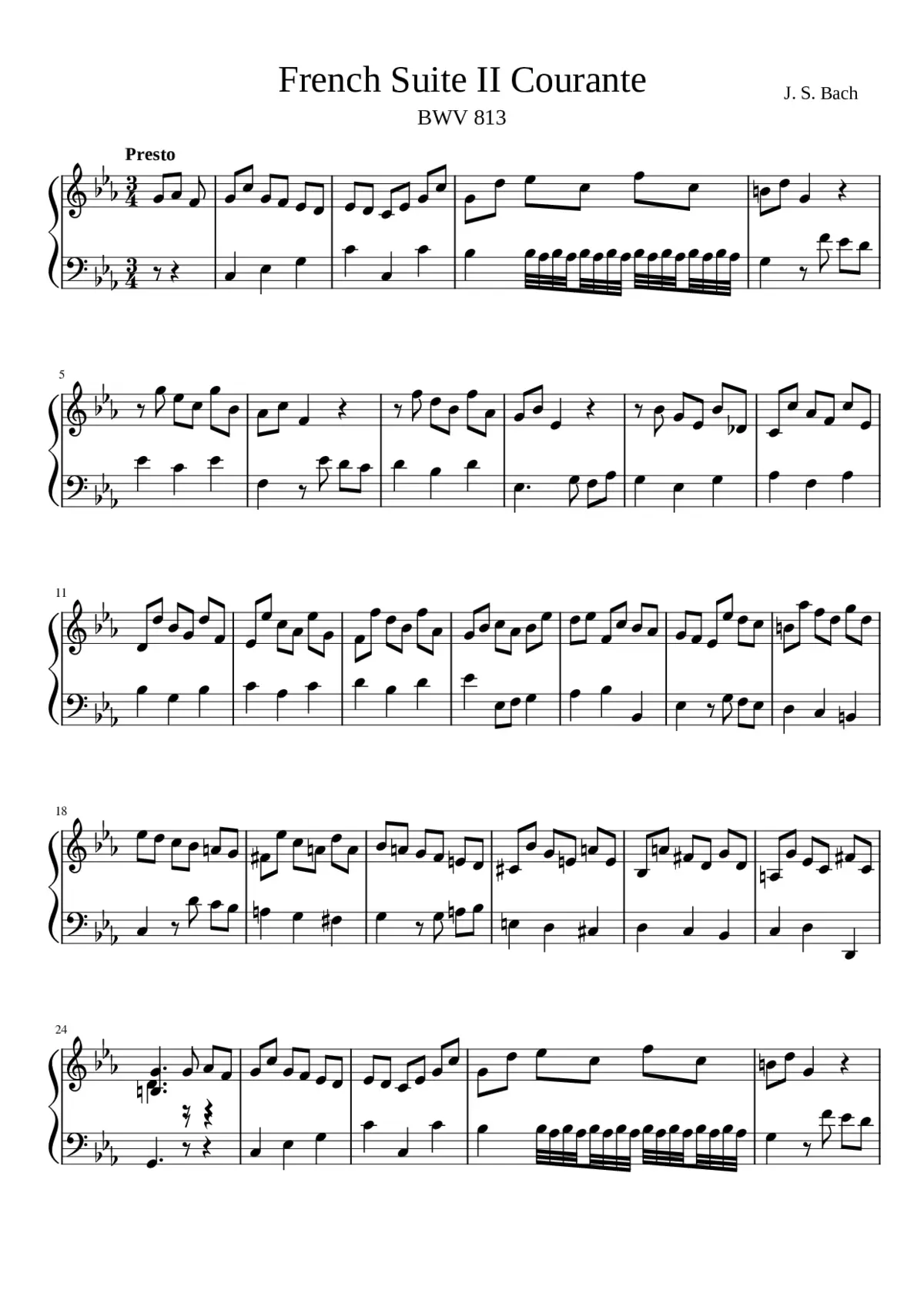 French Suite No.2 in C minor BWV 813 - Page 1