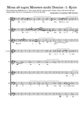 Missa supra Miserere michi Domine