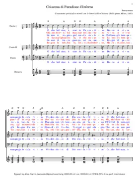 Ciaccona di paradiso, e d'inferno