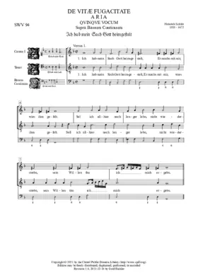 De vitae fugacitate, SWV 94