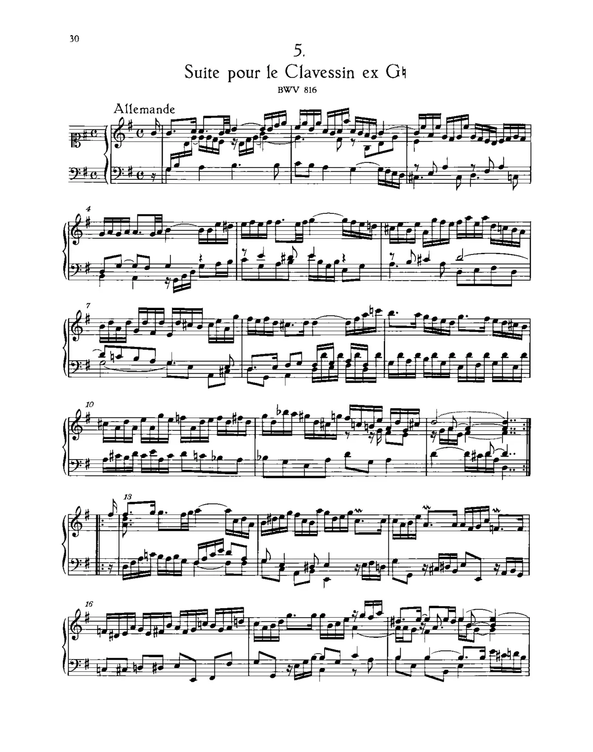French Suite No.5 in G major - Page 1