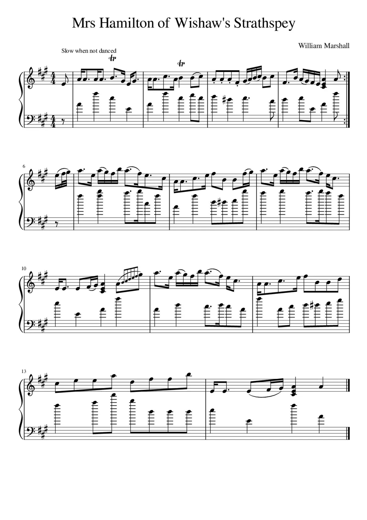 Mrs Hamilton of Wishaw's Strathspey - Page 1