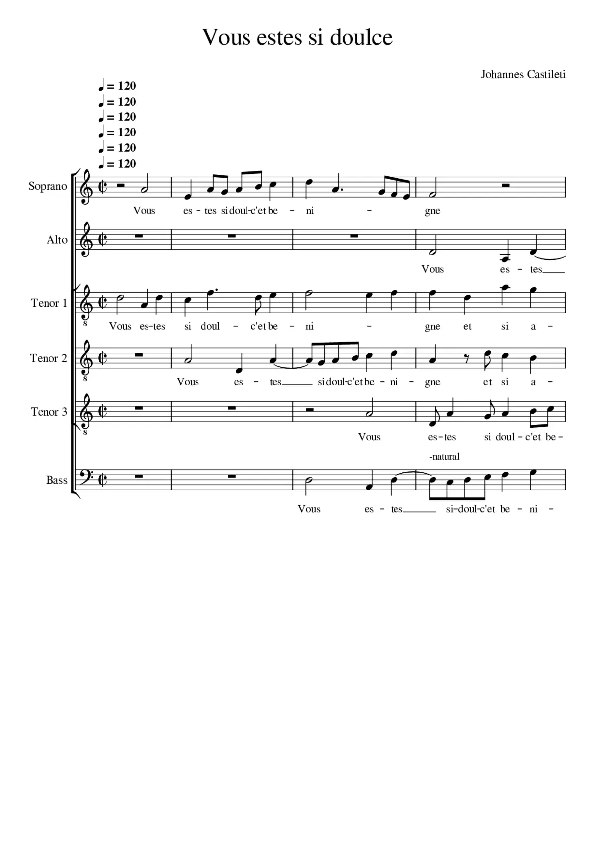 Vous estes si doulce - Page 1