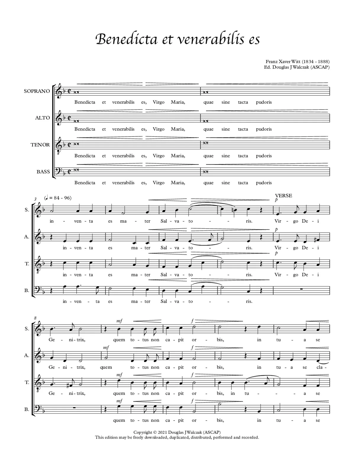 Benedicta et venerabilis es - Page 1