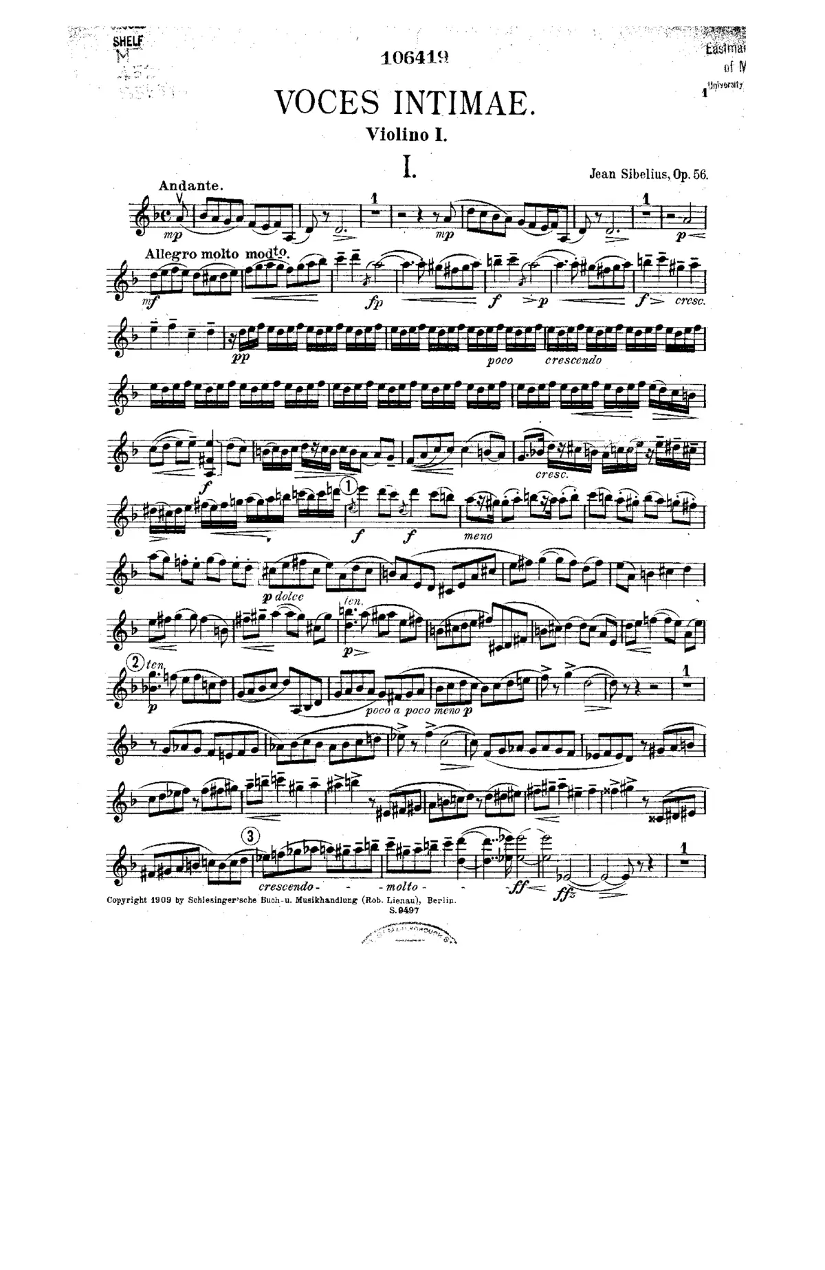 String Quartet ‘Voces intimae’ - Page 1
