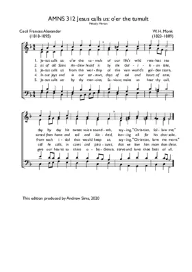 Jesus calls us, o'er the tumult